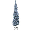 6.5ft (2m) Premier Snow Flocked PVC Spruce Pine Slim Christmas Tree in Green