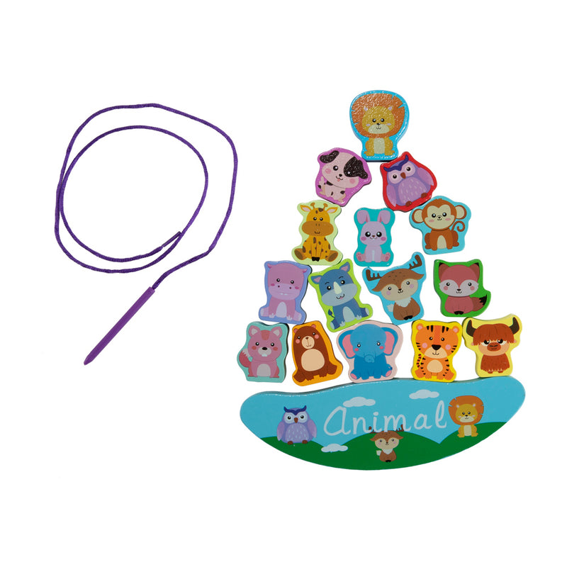 Kidkid Wooden Animals Stacking Toys Balance Block Game for Toddlers