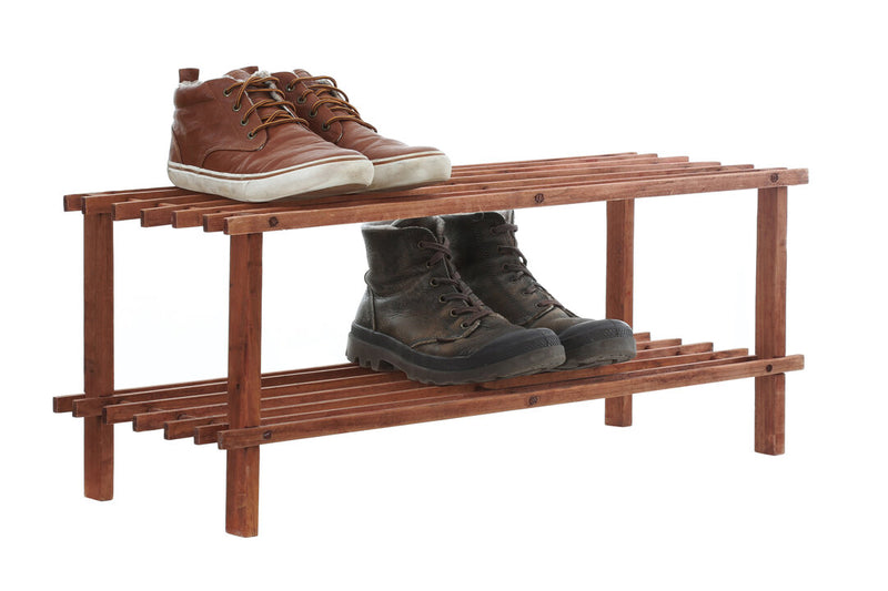 Arla  Dark Cedar Wood 2 Tier Shoe Rack