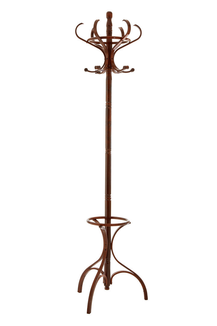 Kennedy Walnut Finish Solid Birchwood Coat Stand