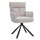 Livingandhome Modern Upholstered Swivel Armchair with Black Legs
