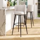 Livingandhome 2 Piece Modern Linen Bar Chairs Set