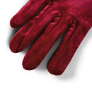 Full Finger Bridal Gloves Opera Wrist Banquet Gloves Wine Red