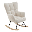 Livingandhome White Sherpa Rocking Chair