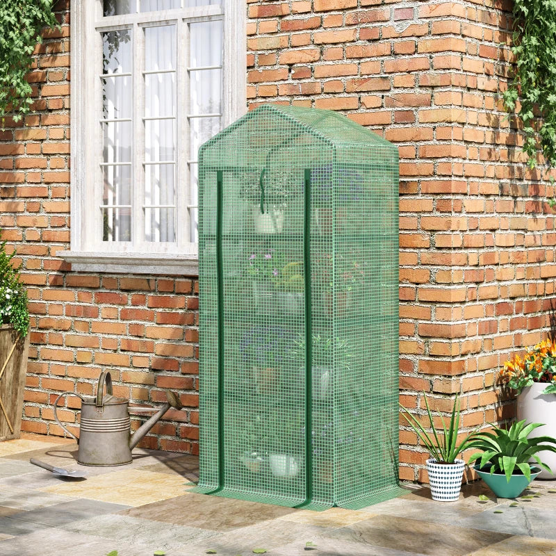 Outsunny Mini Greenhouse with 4 Tier 70 x 50 x 160 cm - Green