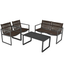 4 Piece Patio Furniture Set With Loveseat Single Chairs And Table