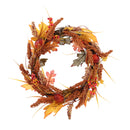 Lighted Artificial Sorghum Fall Wreath