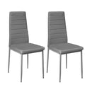 Livingandhome Set of 2 Modern Faux Leather Armless High Back Dining Chairs