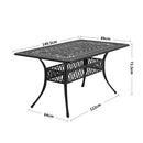 Breeins Set Of 7 Retro Garden Bistro Set Cast Aluminum With Cushions