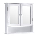 Livingandhome Wall Mount Rectangular Mirror Cabinet Bathroom Organizer