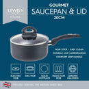Lewis's Gourmet Non-Stick 20cm Saucepan