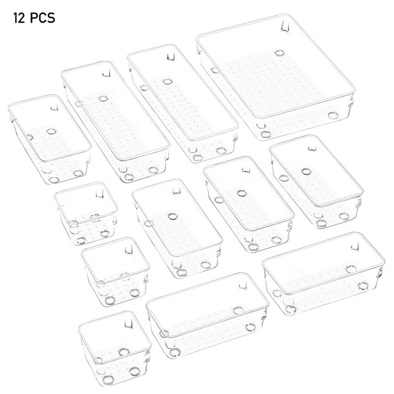 Lifeideas Set of 12 Transparent Desktop Organisers