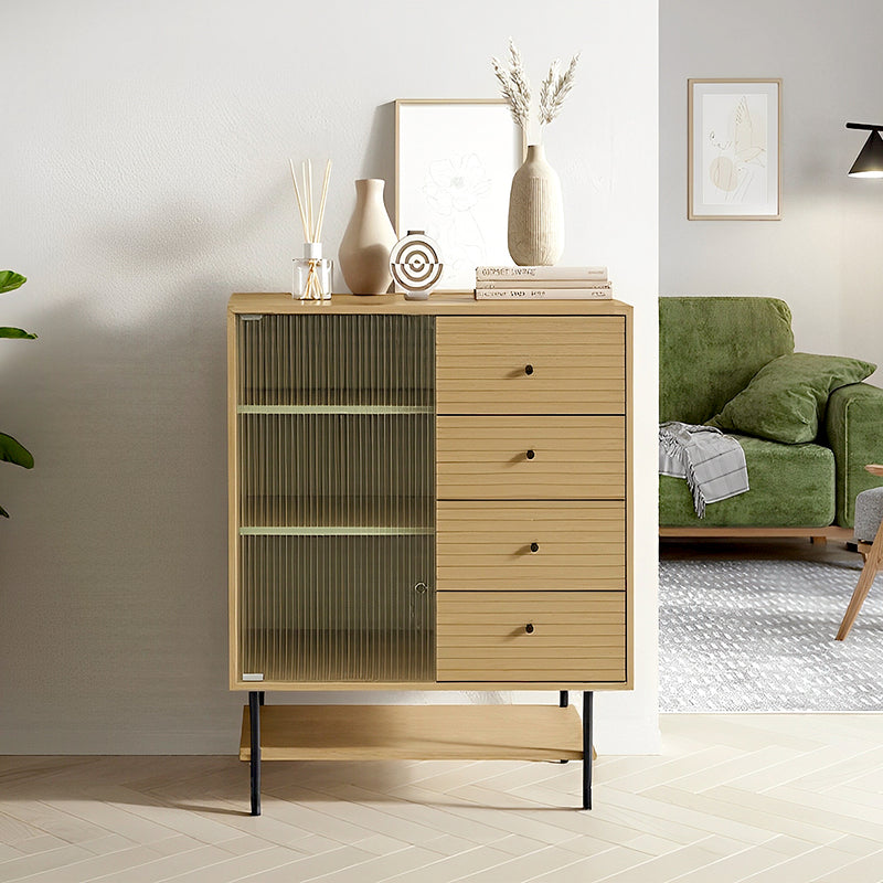 Livingandhome Rustic Wooden Multi-Drawer Storage Cabinet