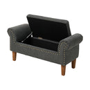 Livingandhome Linen Upholstered Storage Bench