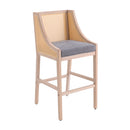 Set Of 2 Modern Upholstered High Bar Stools