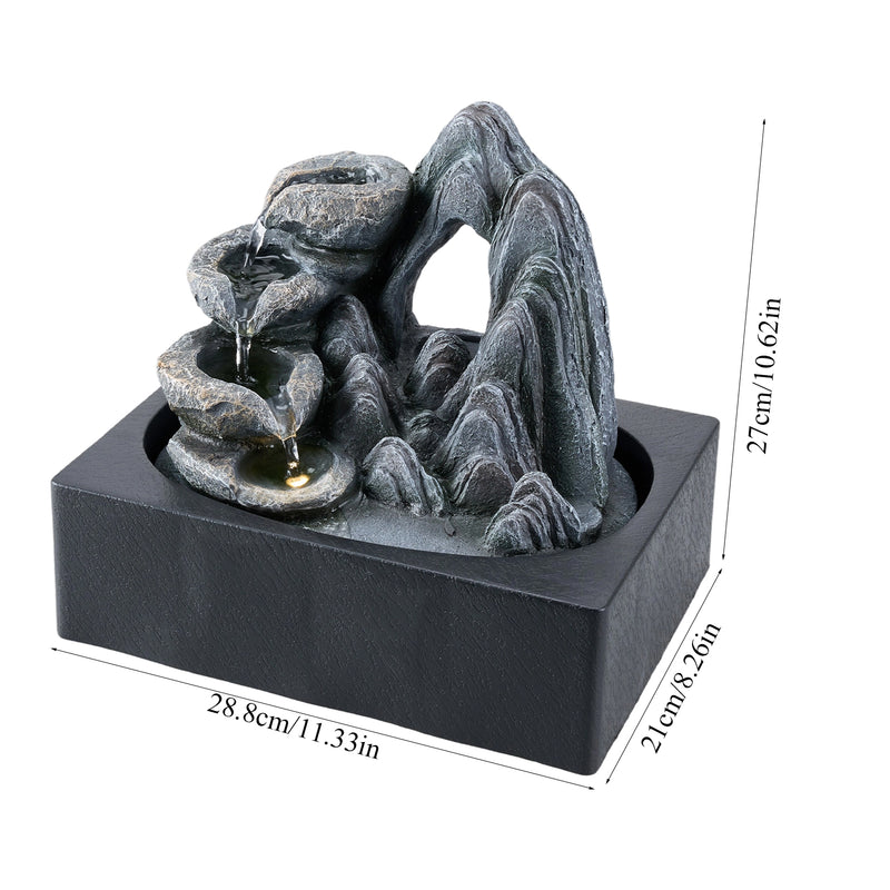 Breeins Tabletop Waterfall Fountain with LED Lighting