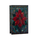 21cm Battery Operated Light up Double Sided Stained Glass Poinsettia Decoration with LEDs