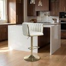 Arezzo Cream Textured Fabric Bar Stool With Gold Base