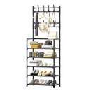 Livingandhome Entryway 5-Tier Shoe and Coat Rack