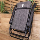 Set of 2 Multi Position Zero Gravity Relaxer Chair Sun Lounger in Mixed Grey