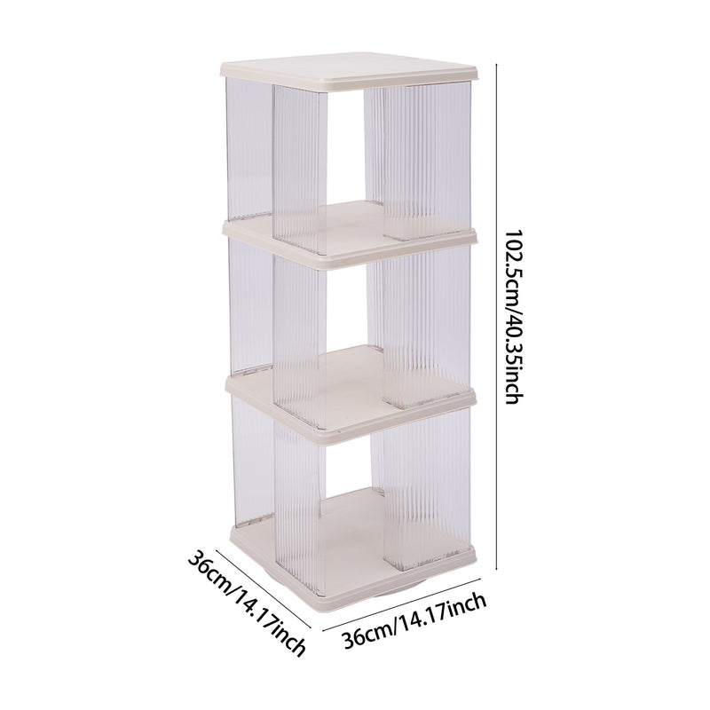 Livingandhome 3-Tier Rotating Plastic Bookshelf