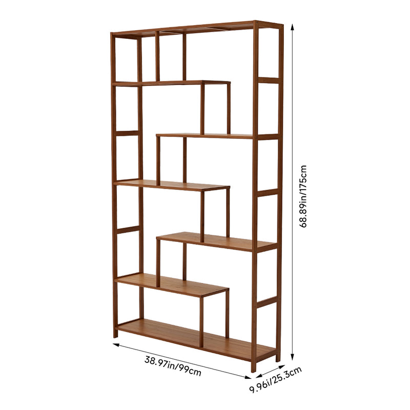 Livingandhome 7-Tier Wooden Bookcase Display Stand