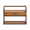 Livingandhome Natural Bamboo 2-Tier Desk Shelf
