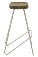 District Silver Metal Frame Bar Stool