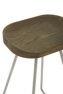 District Silver Metal Frame Bar Stool