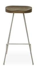 District Silver Metal Frame Bar Stool