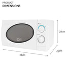 Quest 20l 700w Manual Microwave - White