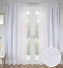 Pair of Jewel White Voile Panels with Sparkle Pattern and Rod Pocket Header