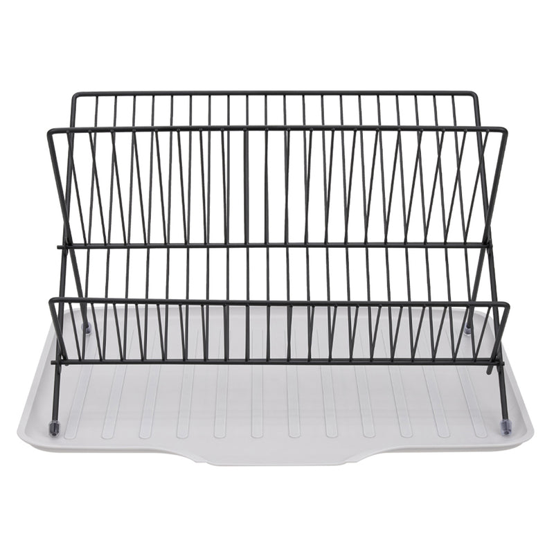 Lifeideas 2-Tier Foldable Countertop Dish Drying Rack with Drip Tray
