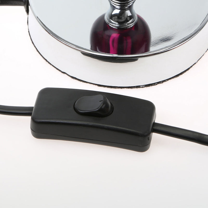 Evaine Chrome Table Lamp with Purple Shade