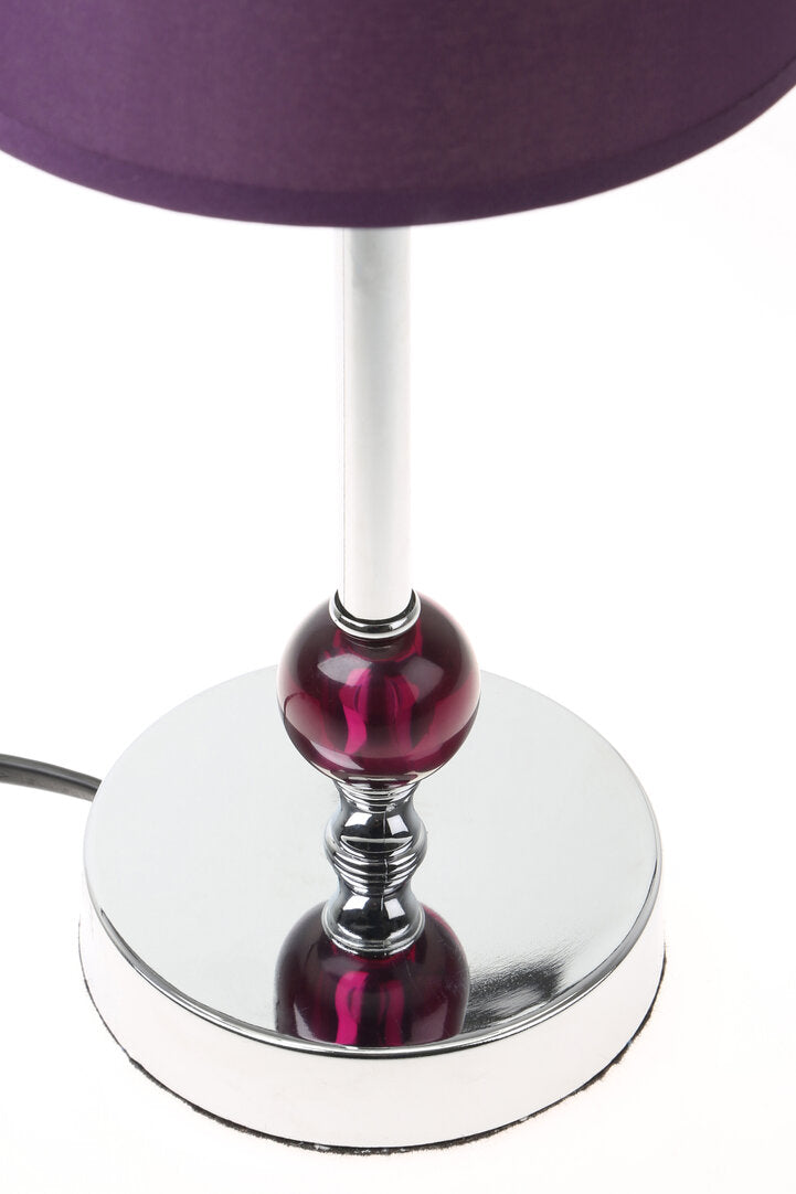 Evaine Chrome Table Lamp with Purple Shade