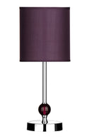 Evaine Chrome Table Lamp with Purple Shade