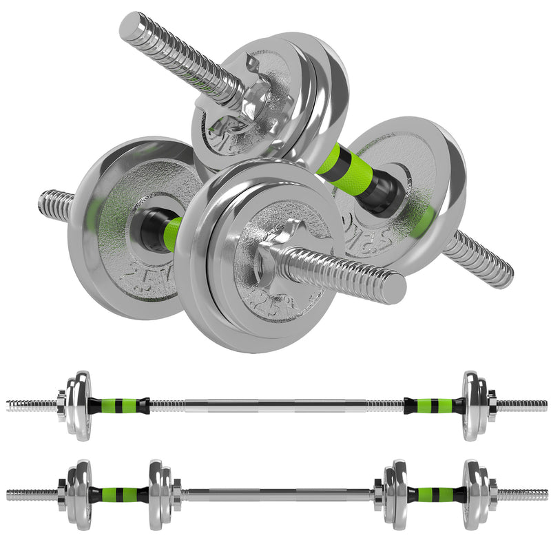 SPORTNOW 20kg 2-in-1 Adjustable Weights Dumbbells Set For Home Gym