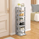Livingandhome 6-Tier 6-Pair Off-White Plastic Shoe Rack