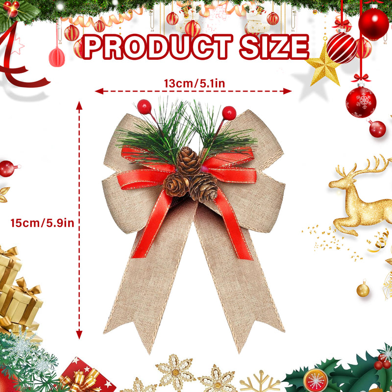 Lifeideas 6-Pack Decorative Bows with Pine Cones