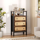 Livingandhome Rattan Storage Cabinet with Three Drawers