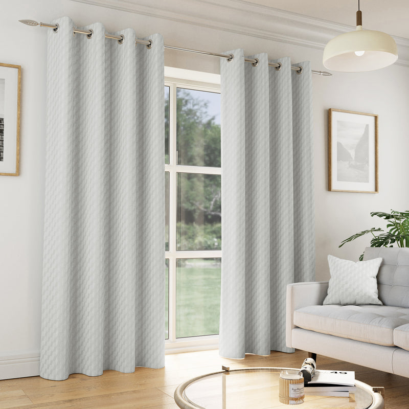 Enhanced Living Tokyo Grey Eyelet Thermal Noise Reducing Dim Out Curtains - Pair