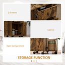 HOMCOM Folding Dining Table, Drop Leaf Table With Drawers Distressed