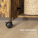 HOMCOM Folding Dining Table, Drop Leaf Table With Drawers Distressed