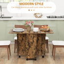 HOMCOM Folding Dining Table, Drop Leaf Table With Drawers Distressed