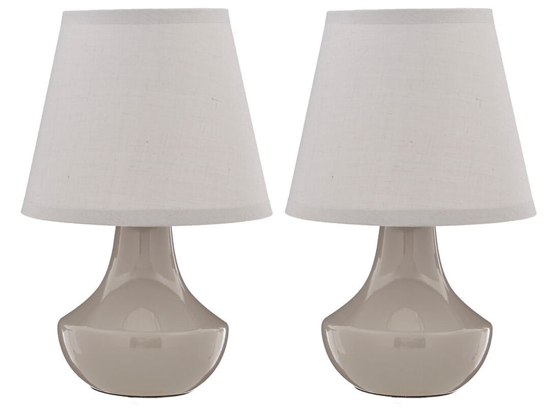 Globo Set of 2 Grey Ceramic Table Lamps