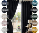 Chenille Blackout Taped Curtains Black