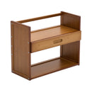 Livingandhome Natural Bamboo 2-Tier Desk Shelf