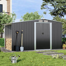 Livingandhome Garden Metal Storage Shed With Log Storage 4x8 ft