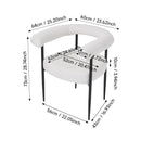 Livingandhome Set of 2 Modern Dining Chairs with Black Metal Legs