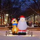 Livingandhome 1.5m Inflatable Father Christmas Air Blown with 4 LED Light UK Plug Outdoor Decor